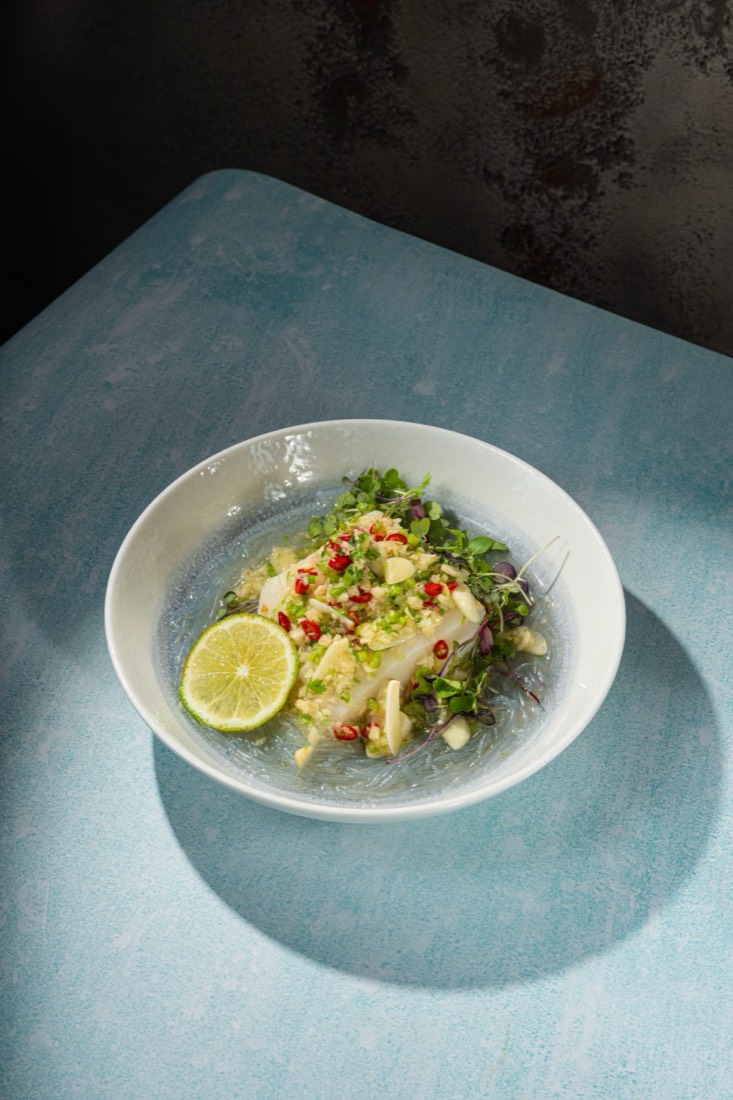 A classic Thai seafood entree served with duck egg
