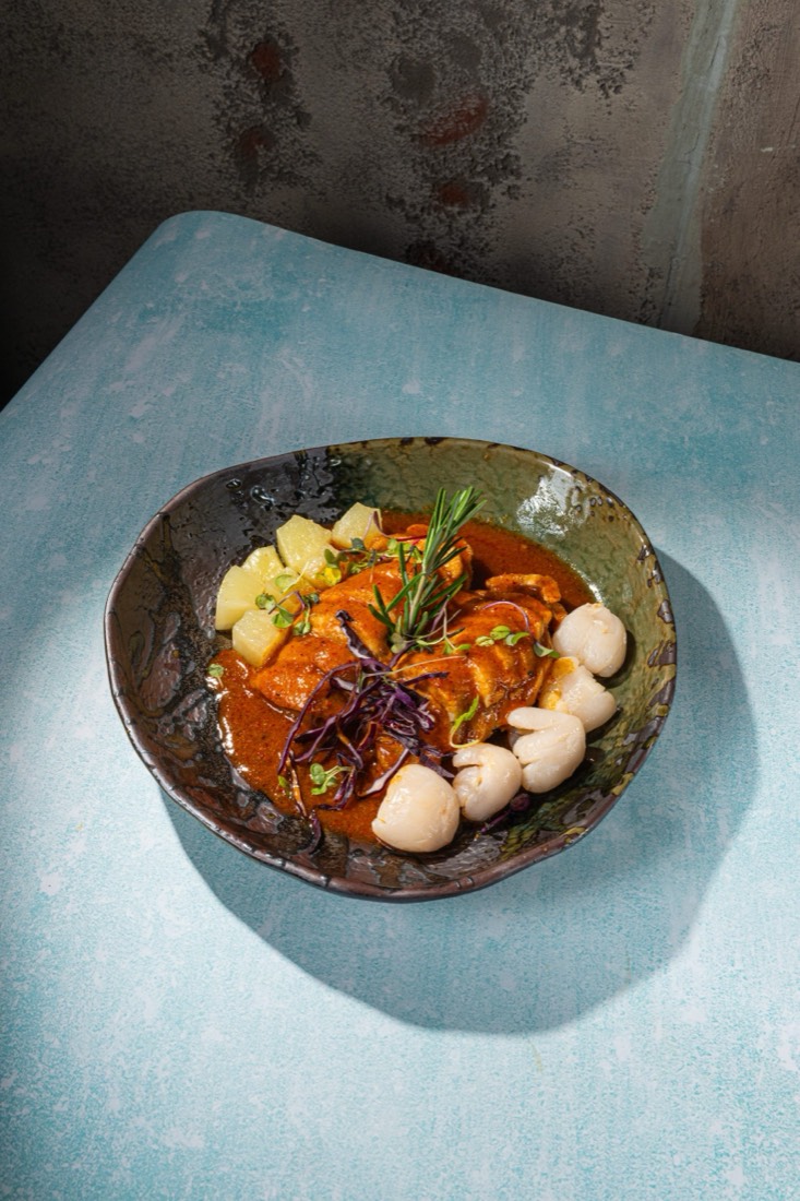Duck tamarind — duck breast with eggplant in a tangy tamarind sauce