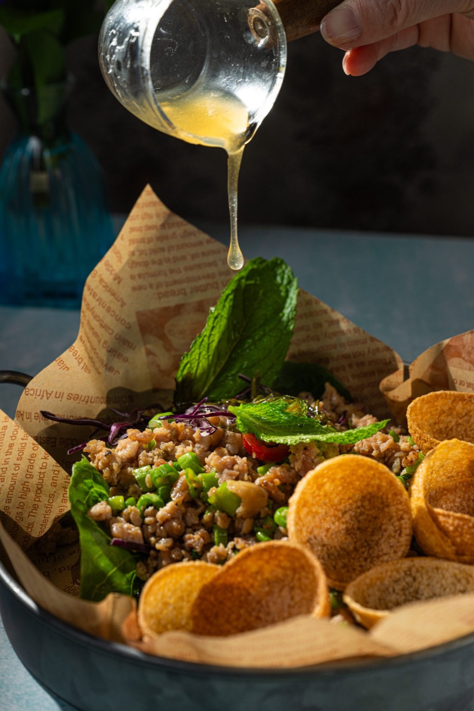Premium fresh herbs and ingredients used in Elephant Ear Thai dishes