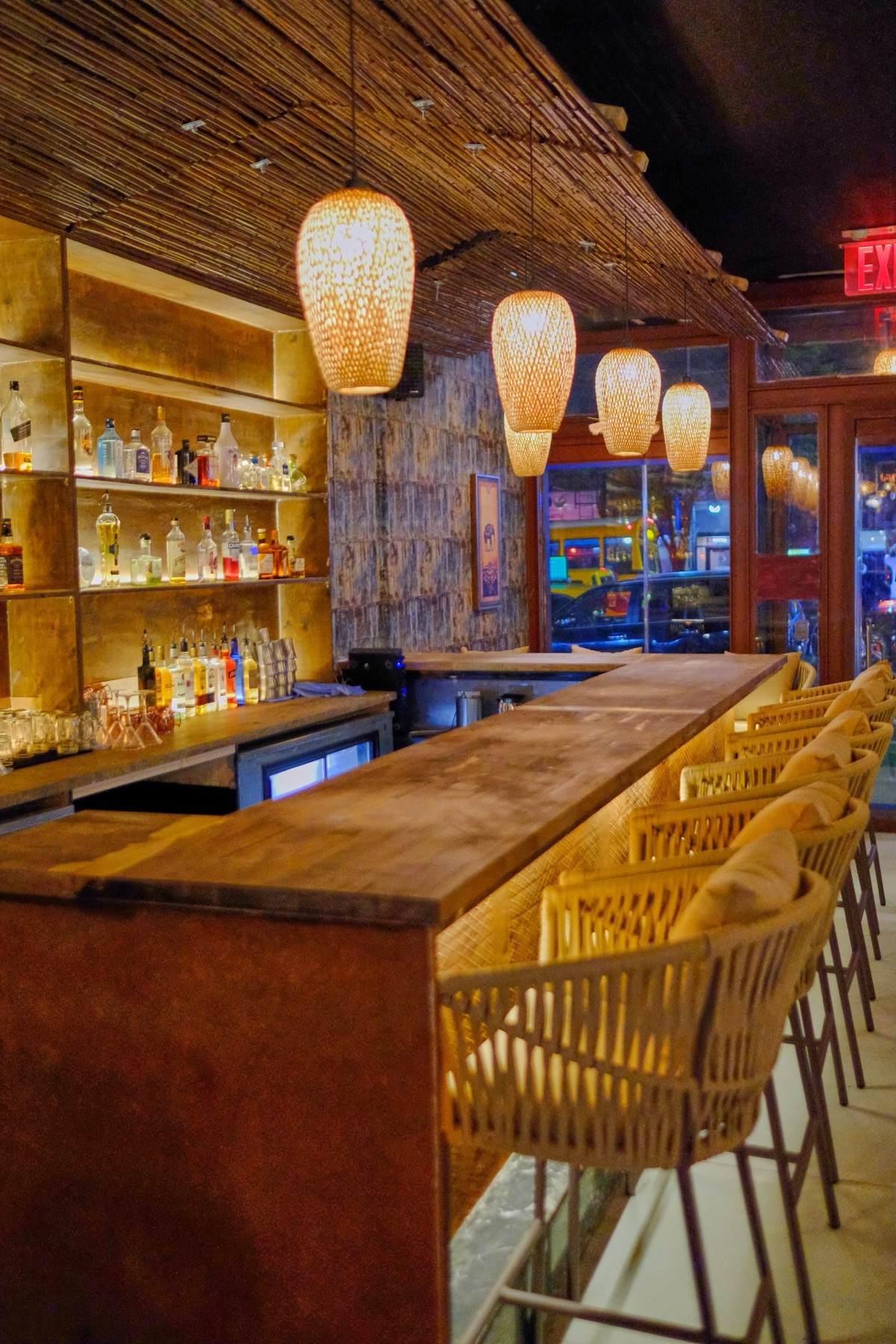 Thai dishes plated for a pre-theater dinner near Times Square