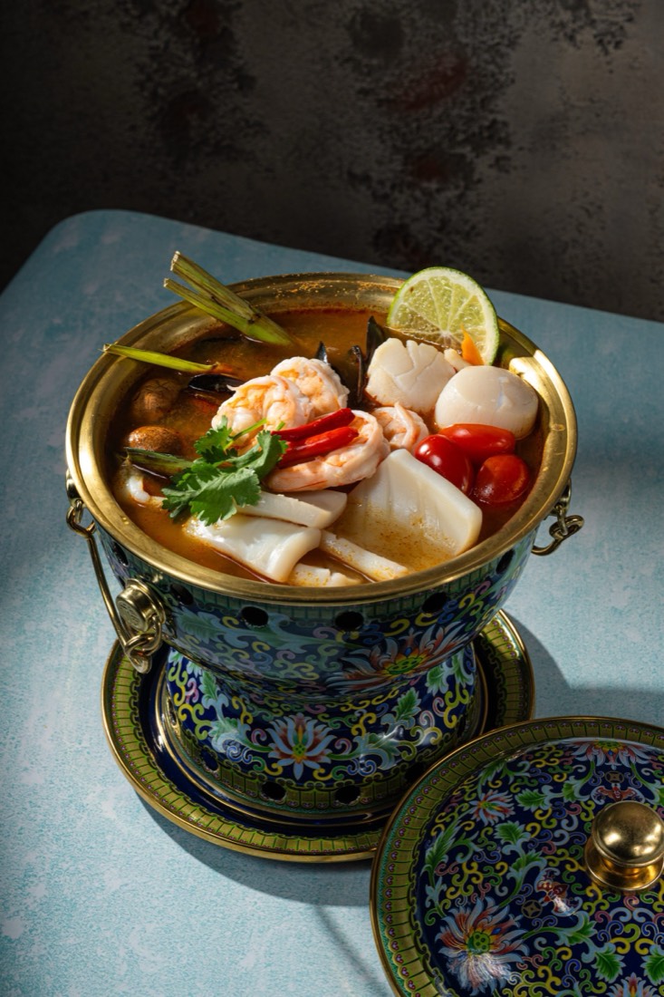 Tom Yum with mixed seafood, a hot and sour Thai soup